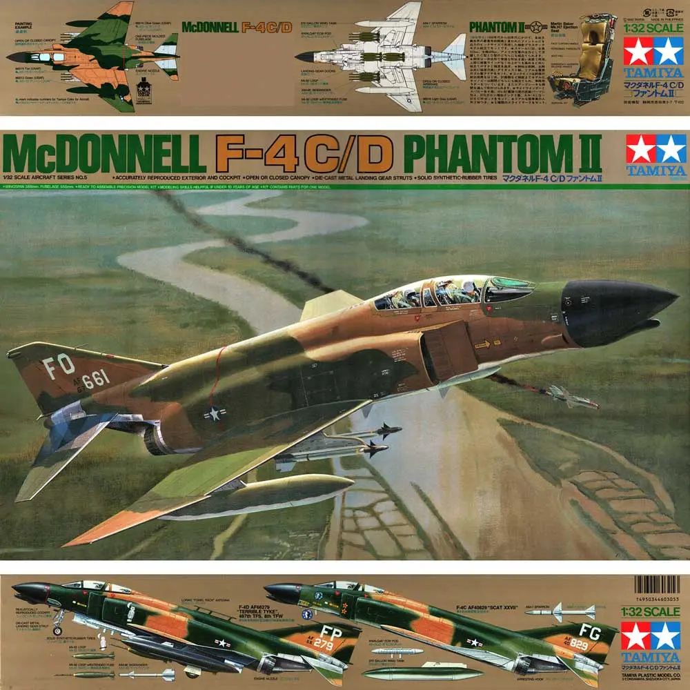 Tamiya 60305 1/32 Mcdonnell F-4 C/D Phantom II Kit de avión modelo plástico